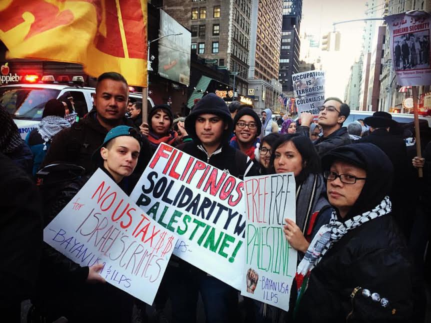 BAYAN USA North East mobilizing in the streets of New York in solidarity with Palestinian protesters